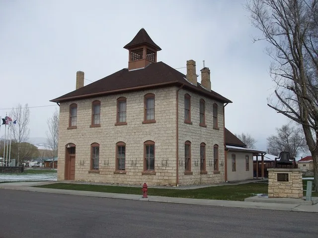 The historic Redmond Town Hall, in Redmond , Utah , United States .