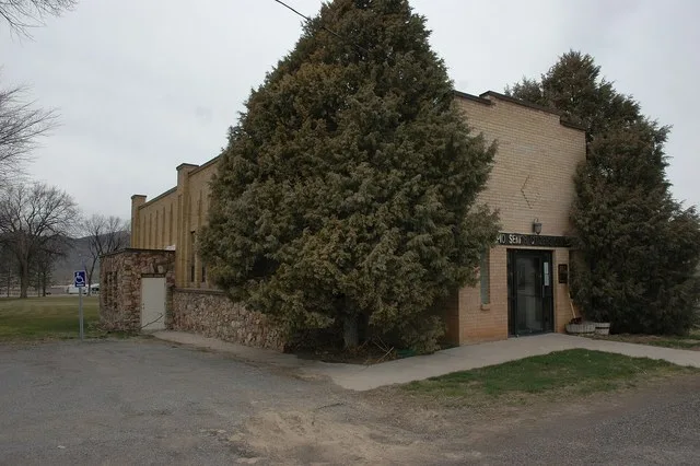 The Scipio Town Hall, a historic building in Scipio , Utah , United States , now serves as the Round Valley Camp DUP Museum.