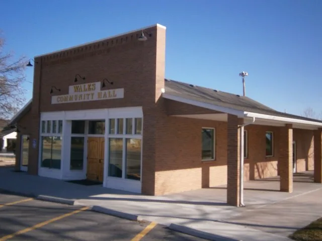 The Wales Community Hall, a historic building listed on the National Register of Historic Places as the Wales Co-operative Mercantile Institution , located in the town of Wales ...