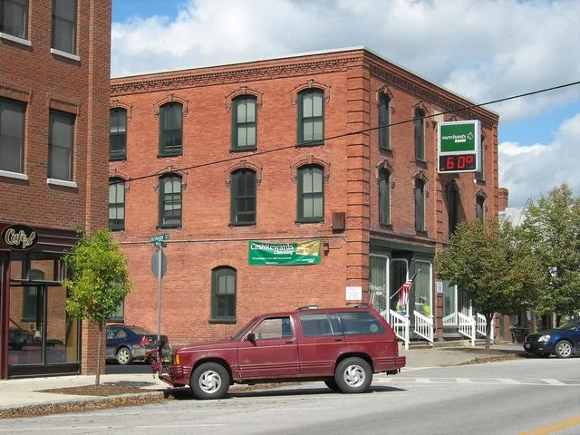The Billado Block in Enosburg Falls, Vermont. Retail space (presently a bank) on the ground floor, apartments above.