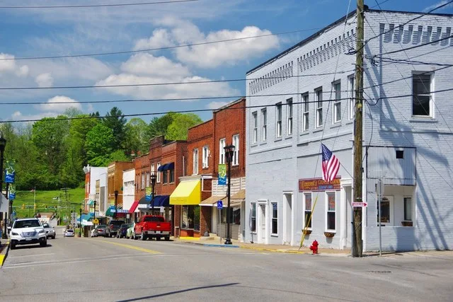 Businesses along Virginia Avenue in Bluefield, Virginia, United States.