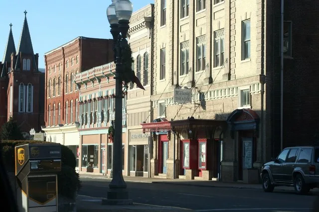 Downtown Clifton Forge, Virginia, U.S. Masonic Theatre shown in center.