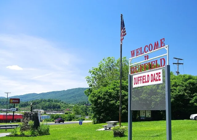Welcome sign in Duffield, Virginia, United States.