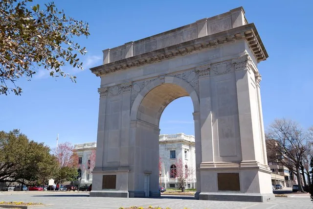 A view of the Victory Arch in Newport News, Virginia