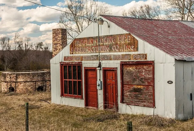 Clay Pipe Factory in Pamplin, Virginia - now an archaelogical site