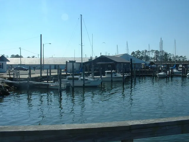 Photo of workboats parked at the Poquoson Marina.