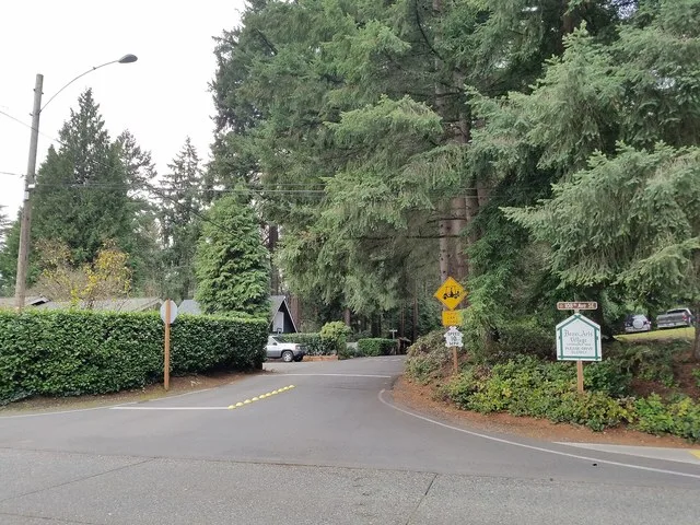 Entrance to Beaux Arts Village, a town in the U.S. state of Washington located in the Seattle metro area's Eastside region.