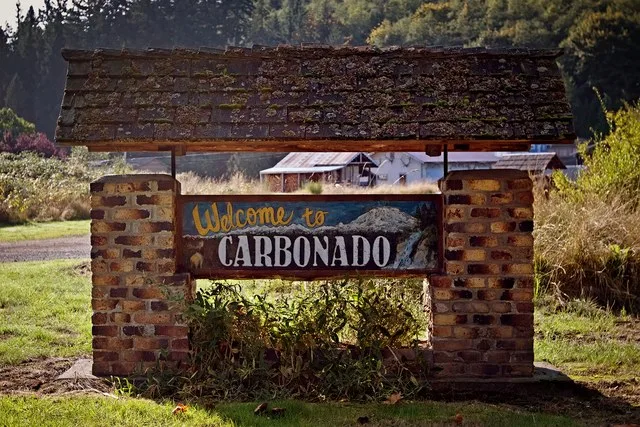 Welcome sign in Carbonado, Washington