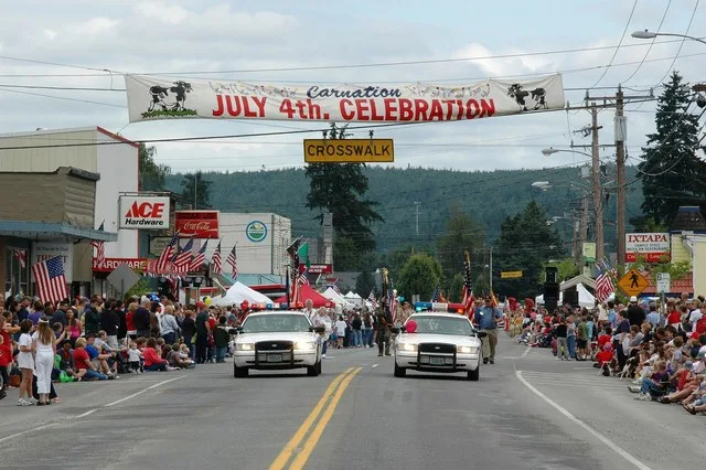 Parade on main street (looking north on SR 203 ) in Carnation, Washington, July 4, 2004