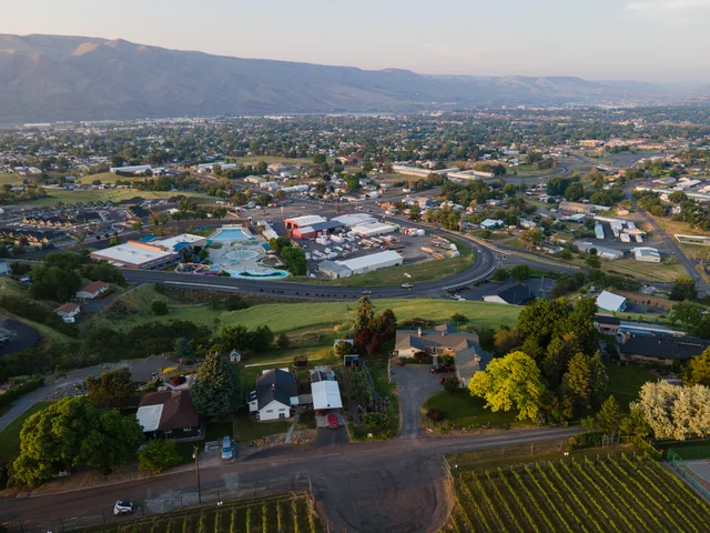 Drone view of Clarkston, Washington State, USA