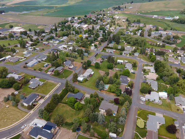 Drone photo of Colton, Washington State, USA
