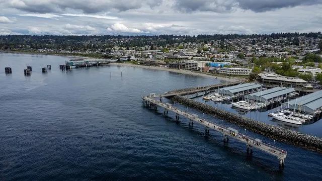 The downtown area of Edmonds, WA.