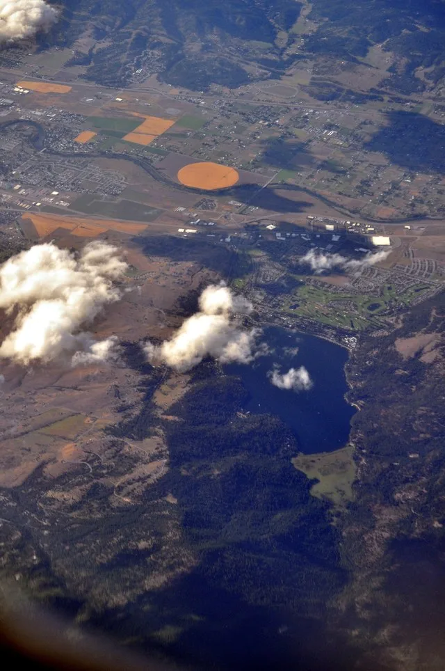 Aerial view of Liberty Lake, Washington , U.S. (City and lake both share this name.)