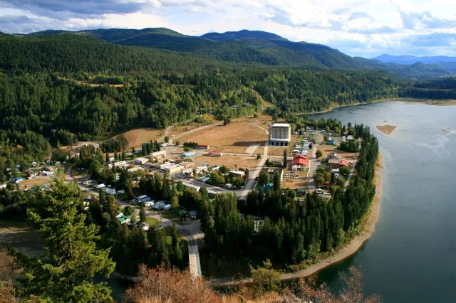 Photo of Metaline Falls and the Pend Oreille River — taken from atop of Washington Rock in September, in Washington state.