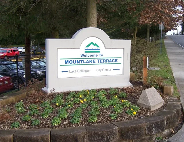 Mountlake Terrace , welcome sign at the Mountlake Terrace Transit Center