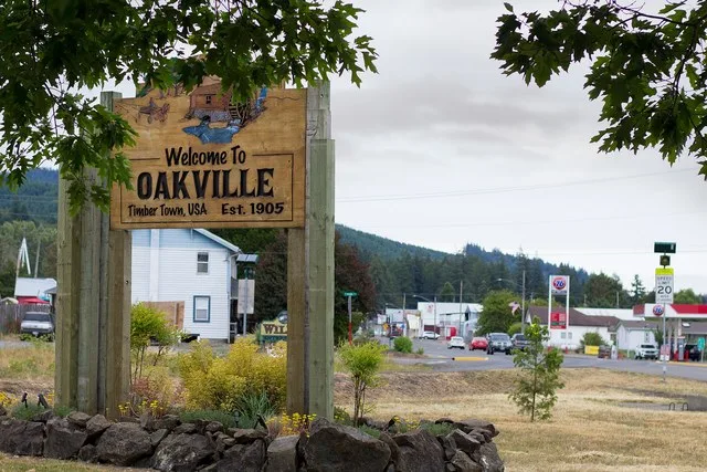 The city of Oakville, Washington as seen when approaching from the west on US Hwy 12.