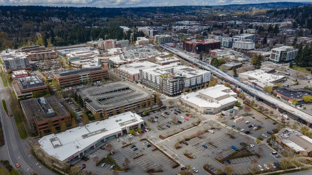Drone view of Redmond, Washington State, USA