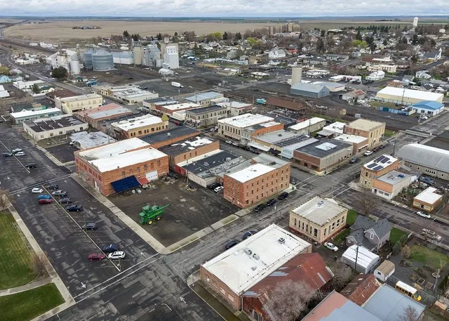 Aerial view of Ritzville, Washington (pop. 1,767).