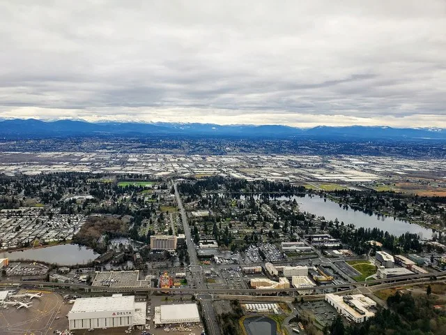 Birds-eye view of SeaTac, Washington