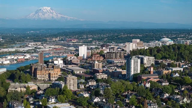 Aerial photo of Tacoma, Washington