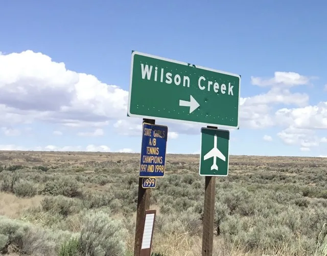 Wilson Creek, Washington sign (similar to the Addy, Washington one, just no "ENTERING" on it.) And yes, this was actually taken on an iPad Pro.