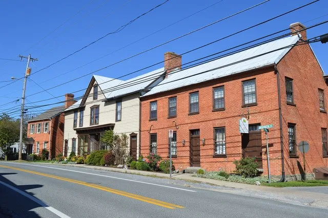 Houses on Washington Street west of Gilbert Street in Bolivar , West Virginia , United States .