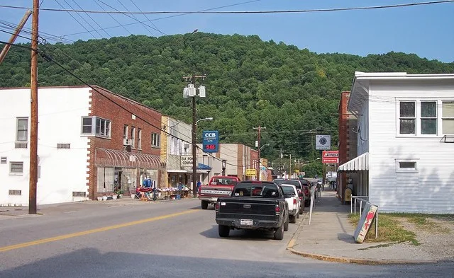 Main Street ( w:West Virginia Route 16 ) in w:Clay, West Virginia .
