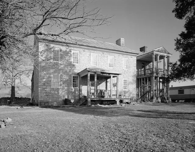 Front of the Renick Farmhouse , located along U.S. Route 219 near Renick in Greenbrier County , West Virginia , United States . Built in 1792, it and the rest of the farm complex...