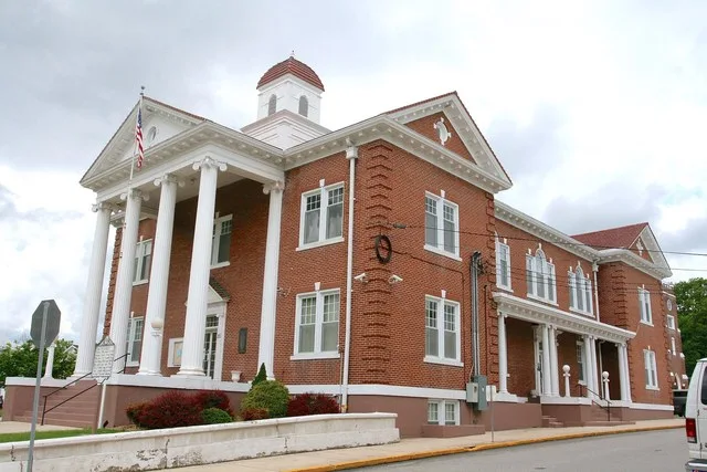 The Pendleton County Courthouse located in Franklin, West Virginia.