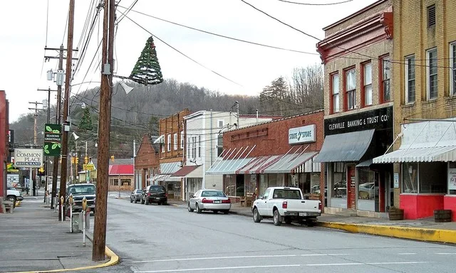 Main Street in w:Glenville, West Virginia