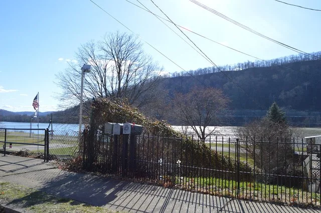 Overview of the site once occupied by the McMechen Lockmaster Houses on the Ohio River , which were formerly located at 623-625 Grant Street in McMechen , West Virginia , United S...