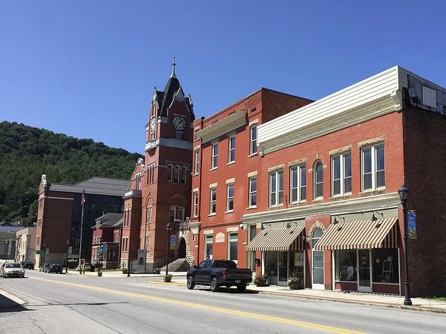 First Street (U.S. Routes 48 and 219 and West Virginia Route 72) in Parsons, West Virginia in 2021