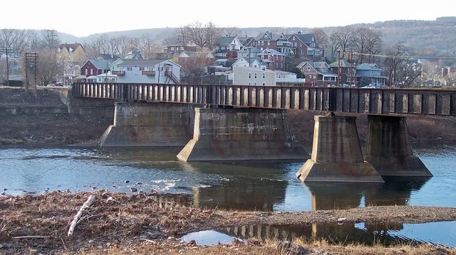 Ridgeley, West Virginia , as viewed from across the North Branch Potomac River in Cumberland, Maryland .