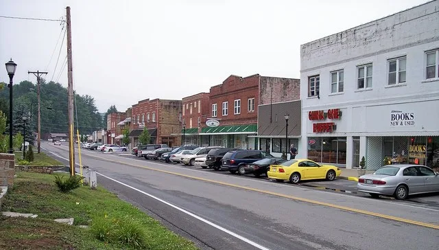 Main Street ( w:West Virginia Route 16 ) in w:Sophia, West Virginia .