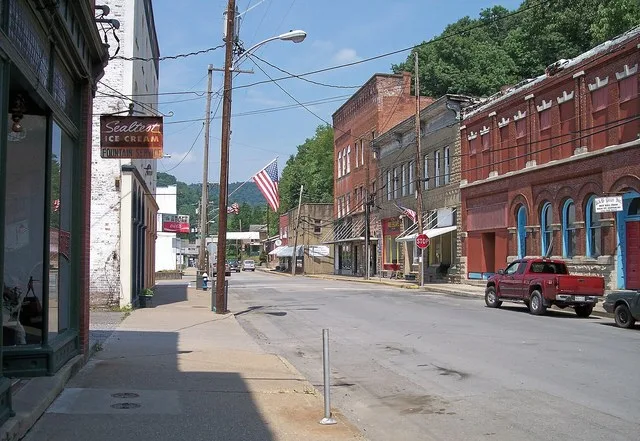 Main Street in downtown w:Sutton, West Virginia .