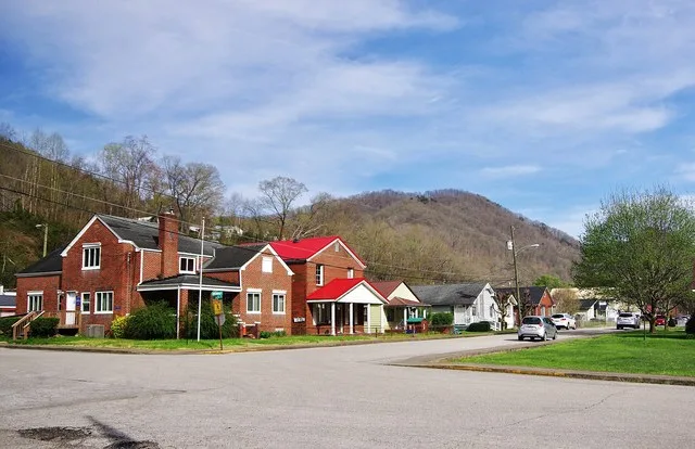 Houses along Round Bottom Road in Sylvester, West Virginia, United States.