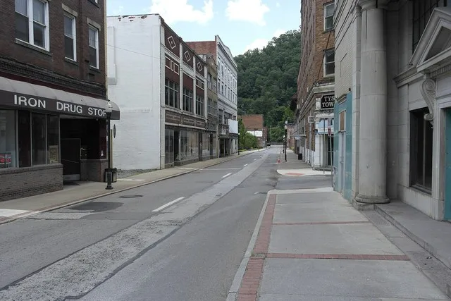 Welch, West Virginia looking down McDowell Street.