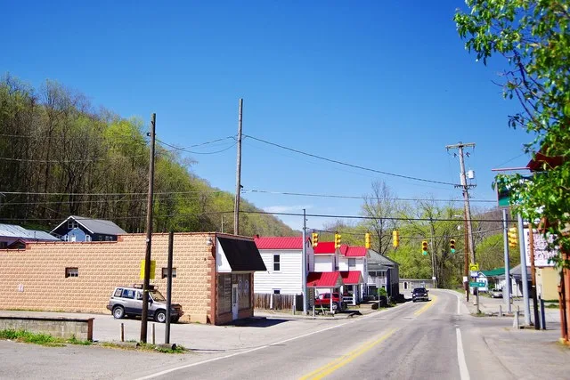 Businesses along West Virginia Route 10 in West Logan, West Virginia, United States.