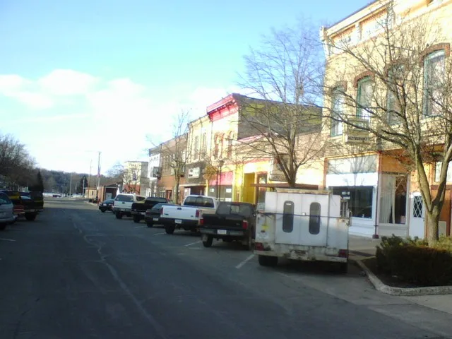North Water Street in Albany, Wisconsin, USA, looking north from Main Street.