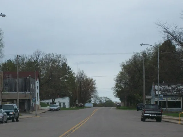 Looking north at Almond, Wisconsin , USA.