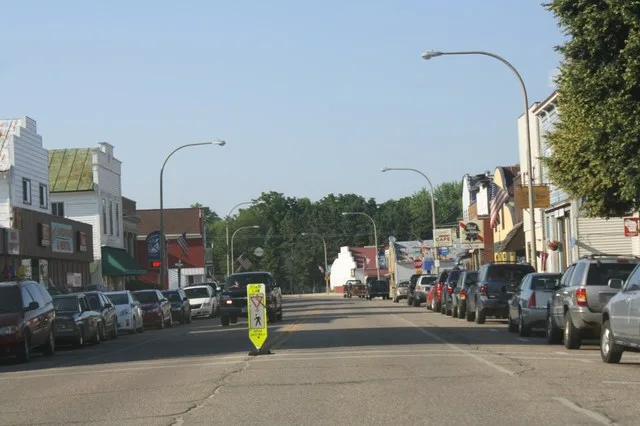 Looking north at downtown w:Amherst, Wisconsin .