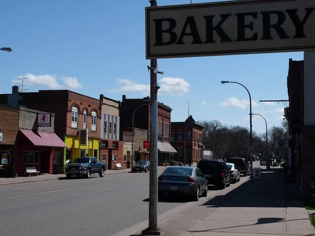 Downtown Augusta, Wisconsin, looking east toward the north side of Lincoln Street.