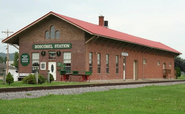 Historic Wisconsin Western Railroad Boscobel Station, now a museum, in Boscobel, Grant County, Wisconsin