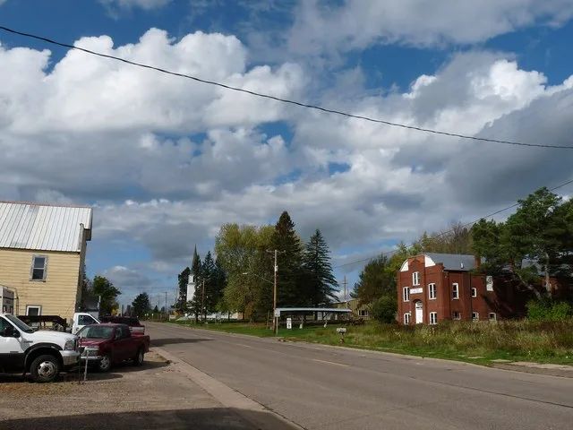 Catawba is a village in Price County in north-central Wisconsin. This photo faces west on highway 8, with the town hall/museum on the right.