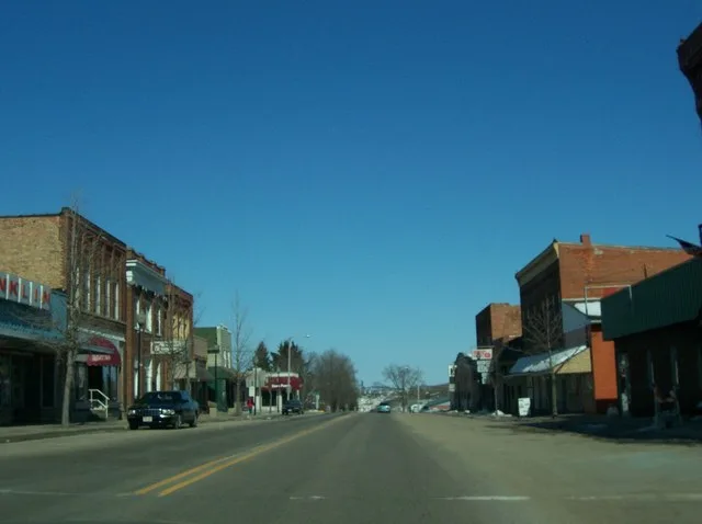 Downtown Hillsboro, Wisconsin, USA on Wisconsin Highways 33, 80, and 82.