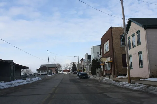 Downtown in the unincorporated community of w:Iron Ridge, Wisconsin) . This file was uploaded with Commonist .