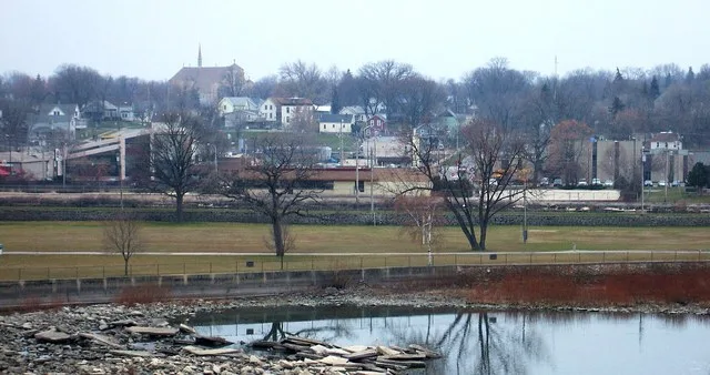 The south side of Kaukauna , Wisconsin . Taken by myself on November 25, 2006, and released into the public domain.