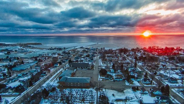 Looking east to the Kewaunee harbor.