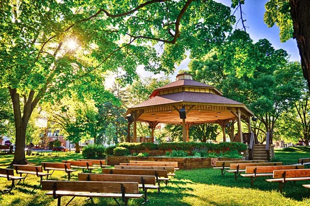 Franklin Else Bandstand in Commons Park, Downtown Lake Mills