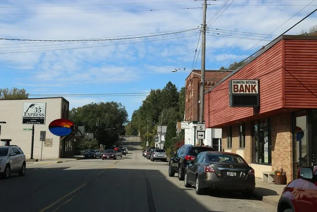 Downtown Maiden Rock, Wisconsin on WIS35.